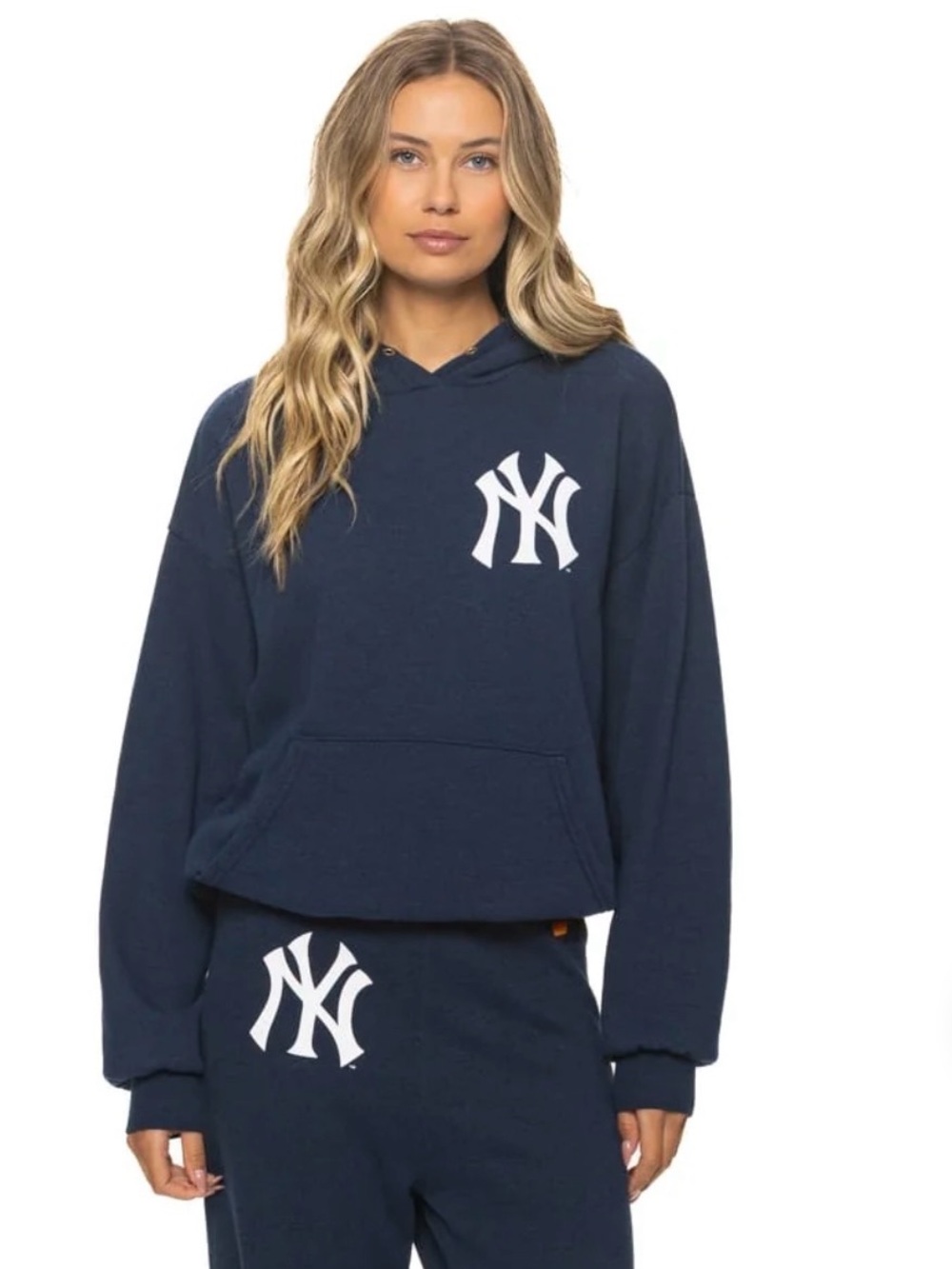 New York Yankees Aviator Nation x MLB Blue Unisex Relaxed Hoodie Navy Size Small